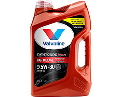 Valvoline High Mileage with MaxLife Technology SAE 5W-30 Synthetic Blend Motor