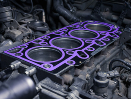 Block with installed cylinder head gasket
