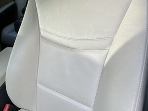 Leather car interior white